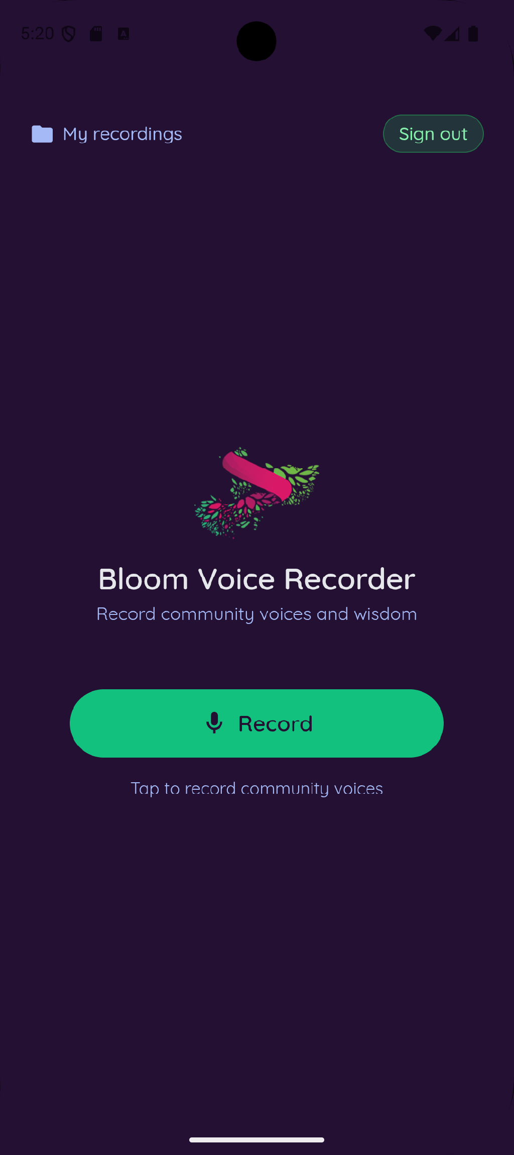 Bloom Voice Recorder screenshot 1